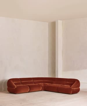 Edison Modular Sofa - Corner Sofa - Velvet - Rust UK - Listing Image