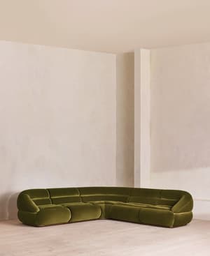 Edison Modular Sofa - Corner Sofa - Velvet - Olive UK - Listing Image