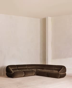 Edison Modular Sofa - Corner Sofa - Velvet - Chocolate UK - Listing Image