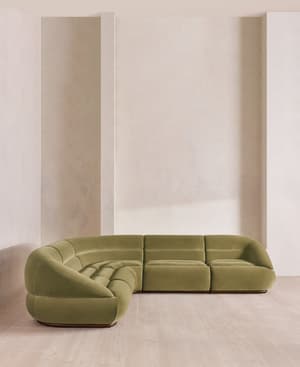 Edison Sectional Sofa - Corner Sofa - Velvet - Lichen US - Hover Image