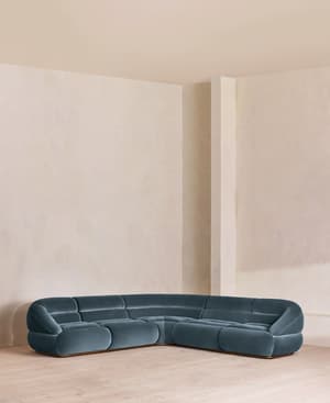 Edison Modular Sofa - Corner Sofa - Velvet - Grey Blue UK - Listing Image