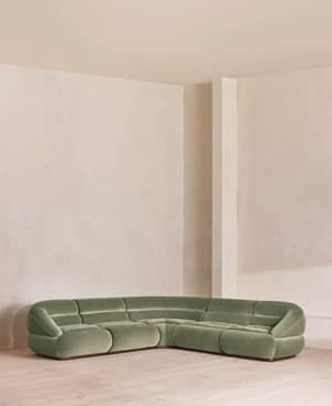 Edison Modular Sofa - Corner Sofa - Velvet - Seafoam UK - Listing Image