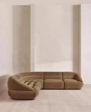 Edison Sectional Sofa - Corner Sofa - Velvet - Truffle US - Hover Image