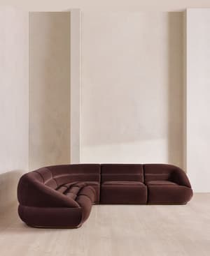 Edison Modular Sofa - Corner Sofa - Velvet - Aubergine UK - Hover Image