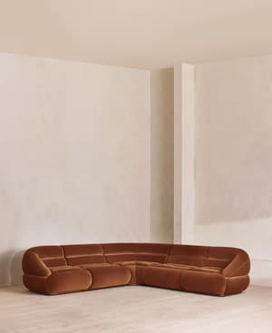 Edison Modular Sofa - Corner Sofa - Velvet - Cinnamon UK - Listing Image