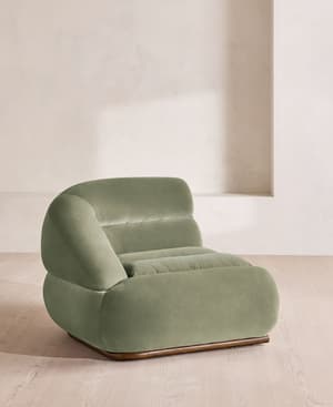Edison Sectional Sofa - Left Arm Module - Velvet - Seafoam - US - Hover Image