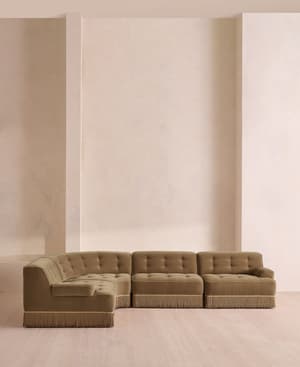 Elowen Modular Sofa - L-Shape Sofa - Velvet - Truffle - UK - Hover Image