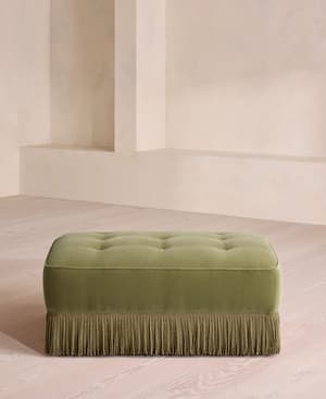 Elowen Ottoman - Velvet - Lichen - UK - Hover Image