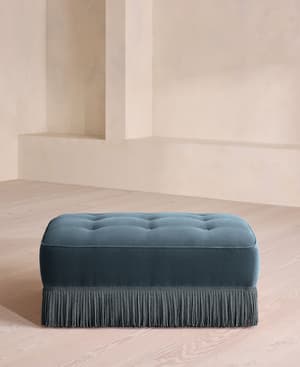 Elowen Ottoman - Velvet - Grey Blue - UK - Hover Image