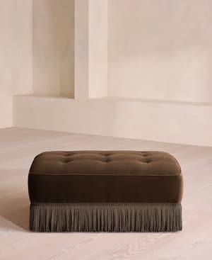 Elowen Ottoman - Velvet - Chocolate - US - Hover Image