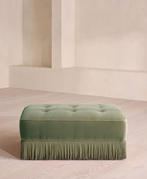 Elowen Ottoman - Velvet - Seafoam - UK - Hover Image