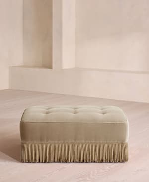 Elowen Ottoman - Velvet - Oyster - UK - Hover Image