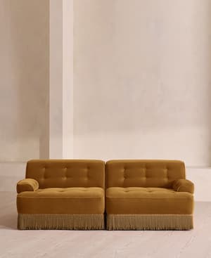 Elowen Modular Sofa - Three Seater - Velvet - Mustard UK - Listing Image