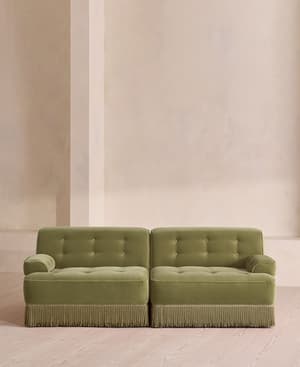 Elowen Modular Sofa - Three Seater - Velvet - Lichen UK - Listing Image