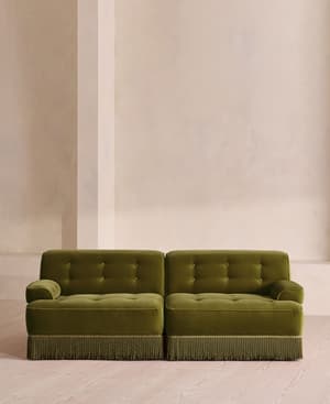 Elowen Modular Sofa - Three Seater - Velvet - Olive UK - Listing Image