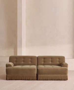 Elowen Sectional Sofa - Three Seater - Velvet - Truffle - US - Listing Image