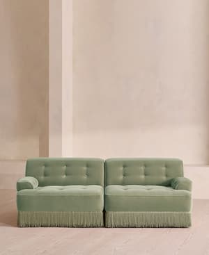 Elowen Modular Sofa - Three Seater - Velvet - Seafoam - UK - Listing Image