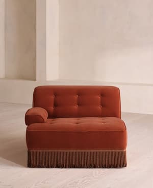 Elowen Modular Sofa - Left Arm Module - Velvet - Rust - UK - Listing Image