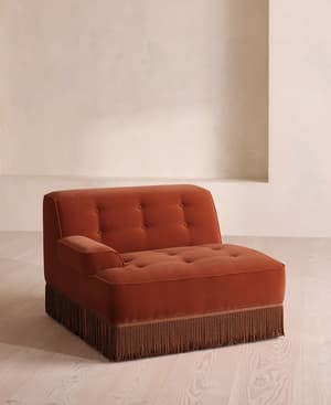 Elowen Sectional Sofa - Left Arm Module - Velvet - Rust - US - Hover Image