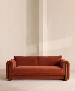 Farrell Three Seater Sofa - Velvet - Rust - Listing Image