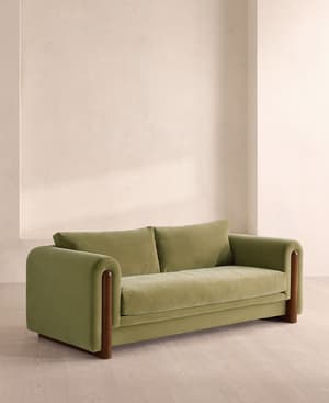 Farrell Three Seater Sofa - Velvet - Lichen - Hover Image