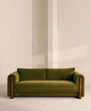 Farrell Three Seater Sofa - Velvet - Olive - Listing Image