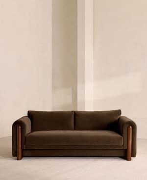 Farrell Three Seater Sofa - Velvet - Chocolate - Listing Image