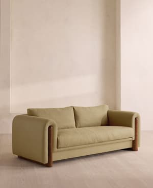 Farrell Three Seater Sofa - Linen - Wheat - Hover Image