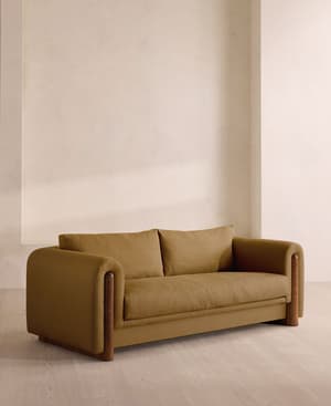 Farrell Three Seater Sofa - Linen - Ochre - UK - Listing Image