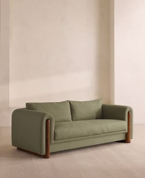 Farrell Three Seater Sofa - Linen - Sage - Hover Image