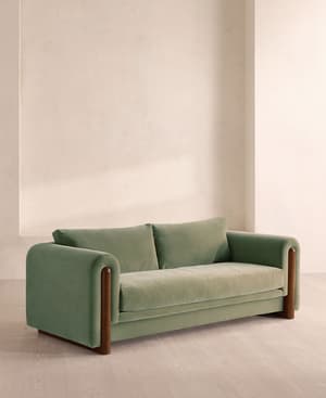 Farrell Three Seater Sofa - Velvet - Seafoam - UK - Hover Image