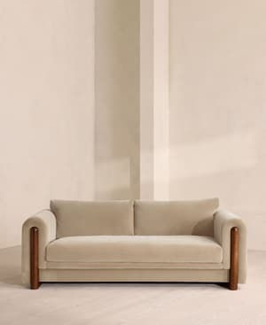 Farrell Three Seater Sofa - Velvet - Oyster - UK - Listing Image