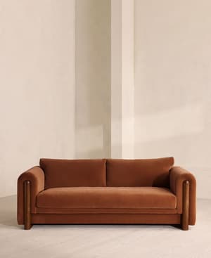 Farrell Three Seater Sofa - Velvet - Cinnamon - UK - Listing Image