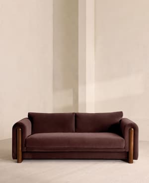 Farrell Three Seater Sofa - Velvet - Aubergine - UK - Listing Image