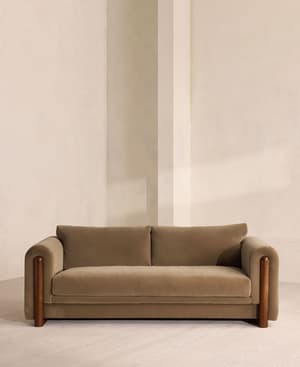Farrell Three Seater Sofa - Velvet - Truffle - UK - Listing Image