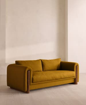 Farrell Three Seater Sofa - Linen - Turmeric - UK - Hover Image