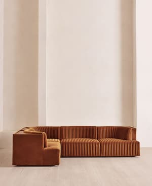 Hamish Modular Sofa - L-Shape Sofa - Velvet - Cinnamon - UK - Hover Image