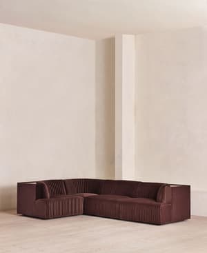 Hamish Modular Sofa - L-Shape Sofa - Velvet - Aubergine - UK - Listing Image