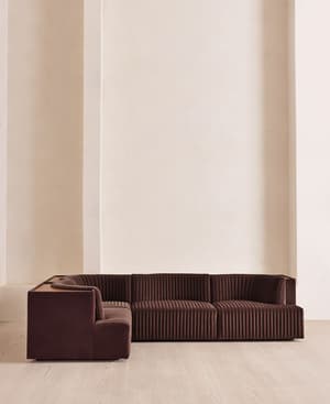Hamish Modular Sofa - L-Shape Sofa - Velvet - Aubergine - UK - Hover Image