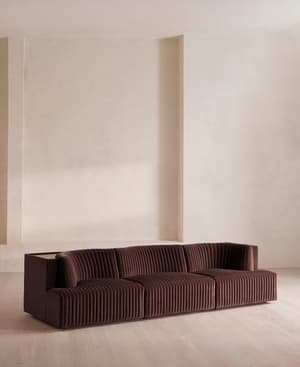 Hamish Modular Sofa - Four Seater - Velvet - Aubergine - UK - Hover Image