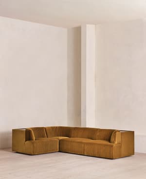 Hamish Modular Sofa - L-Shaped Sofa - Velvet - Mustard - UK - Listing Image
