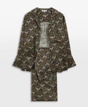 Obie Sage Silk Pyjamas - Medium - Hover Image