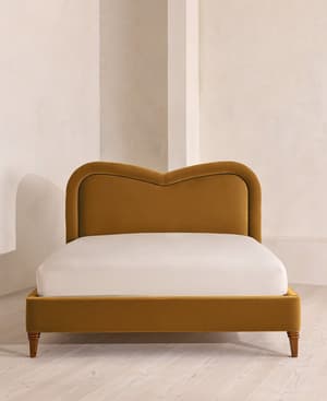 Keira Bed - Super king - Velvet - Mustard - UK - Hover Image