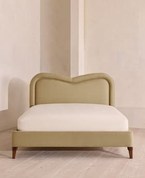 Keira Bed - King - Linen - Wheat - UK - Hover Image