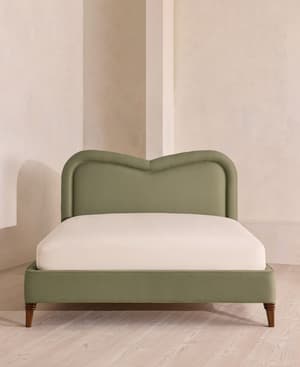 Keira Bed - King - Linen - Sage - UK - Hover Image