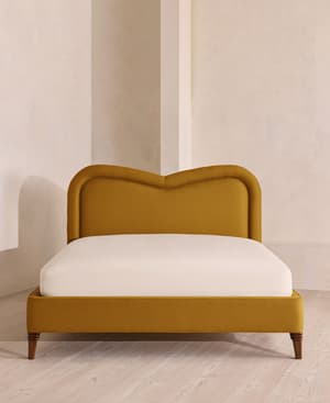 Keira Bed - King - Linen - Turmeric - UK - Hover Image