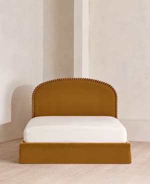Mika Bed - King - Velvet - Mustard - Hover Image
