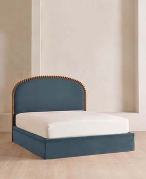 Mika Bed - King - Velvet - Grey Blue - Listing Image
