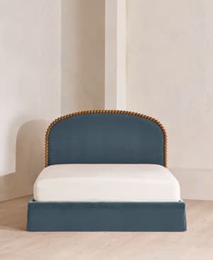 Mika Bed - King - Velvet - Grey Blue - Hover Image