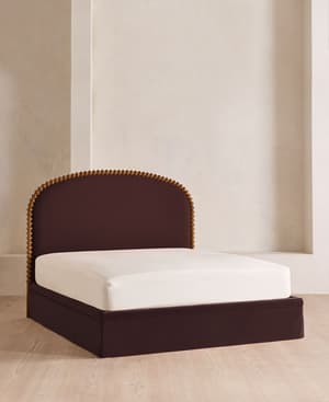 Mika Bed - Queen - Velvet - Aubergine - US - Listing Image